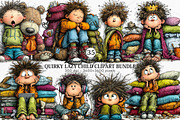 Quirky Lazy Child Clipart Bundle, an Illustration by Canvas Craft (Thumbnail 1 of 7)