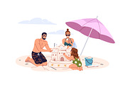 Families on summer vacation set, a Person Illustration by PaperTrident (Thumbnail 3 of 9)