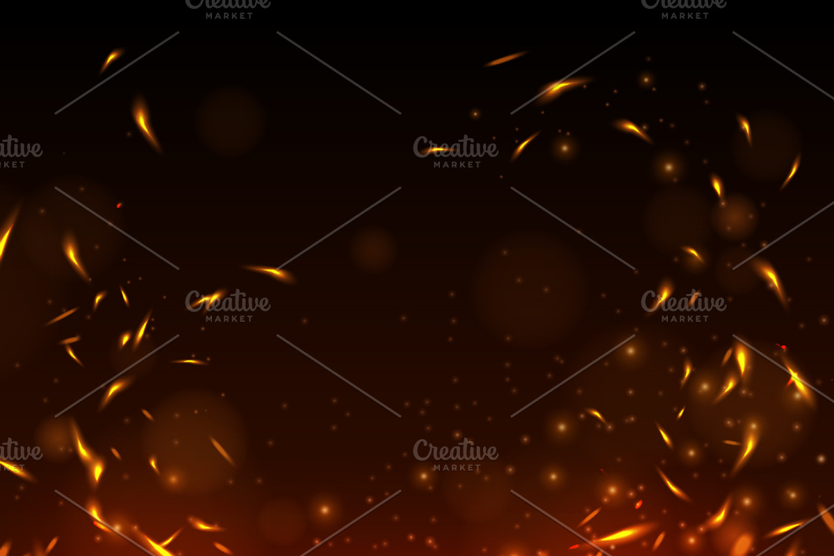 Fire Sparks On Transparent Backgroun, a Background Graphic by Black White Mouse Design