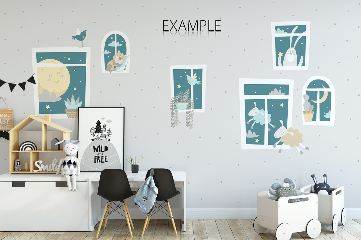 KIDS WALL & FRAMES Mockup Bundle - 4, a Product Mockup by Yuri-U (Photo 29 of 38)