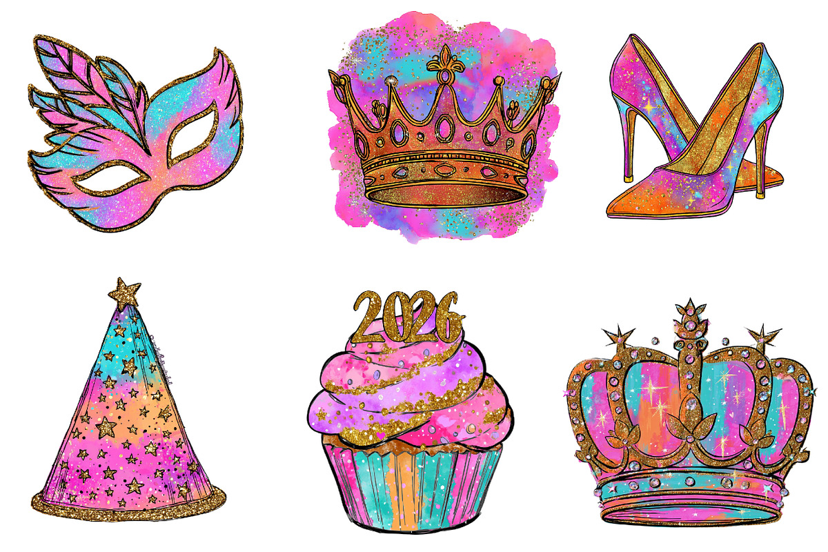 New Year Clipart, an Illustration by CreationArt (Photo 5 of 5)