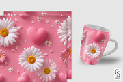 Pink Hearts & Daisy Digital Papers, a Pattern Graphic by Creative Store (Thumbnail 2 of 5)