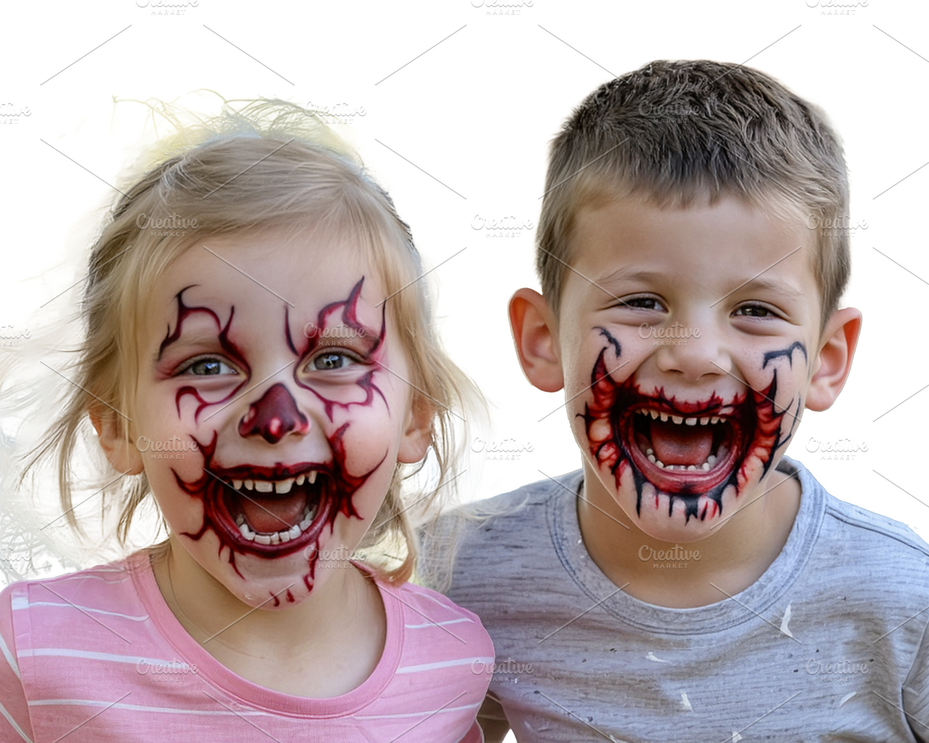Children with Scary face paint, a Person Photo by DanFLCreativo