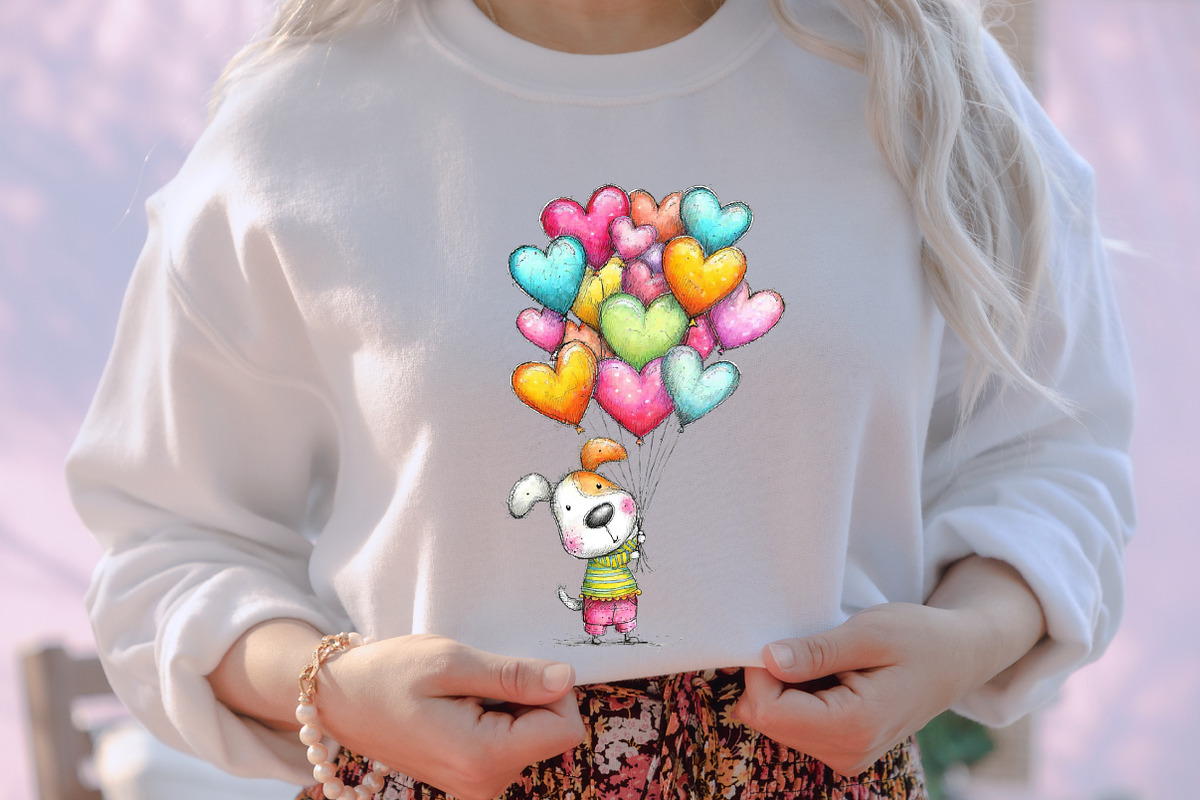 Whimsical Valentine Dog Clipart, an Illustration by designcity5 (Photo 5 of 5)