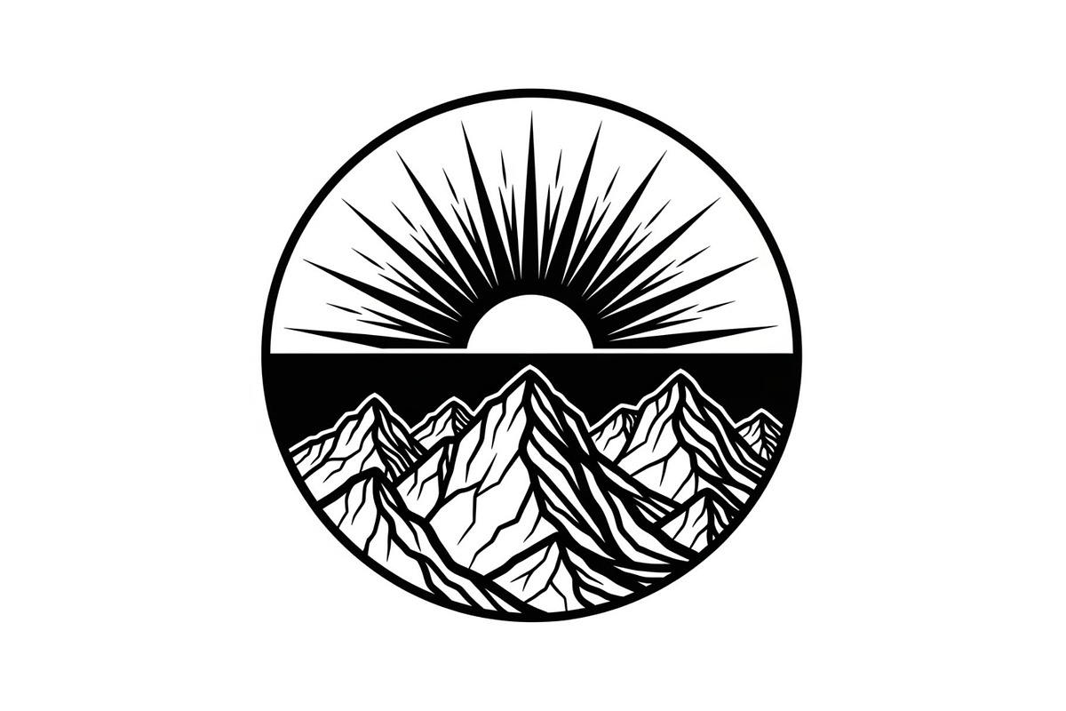 Mountain Sun Circle Design Bundle, an Illustration by Creativeshirt (Photo 8 of 31)