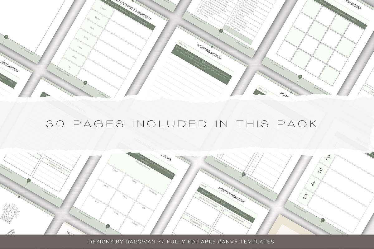 Law of Attraction Planner | Canva, a Magazine Template by Designs by Darowan (Photo 4 of 10)