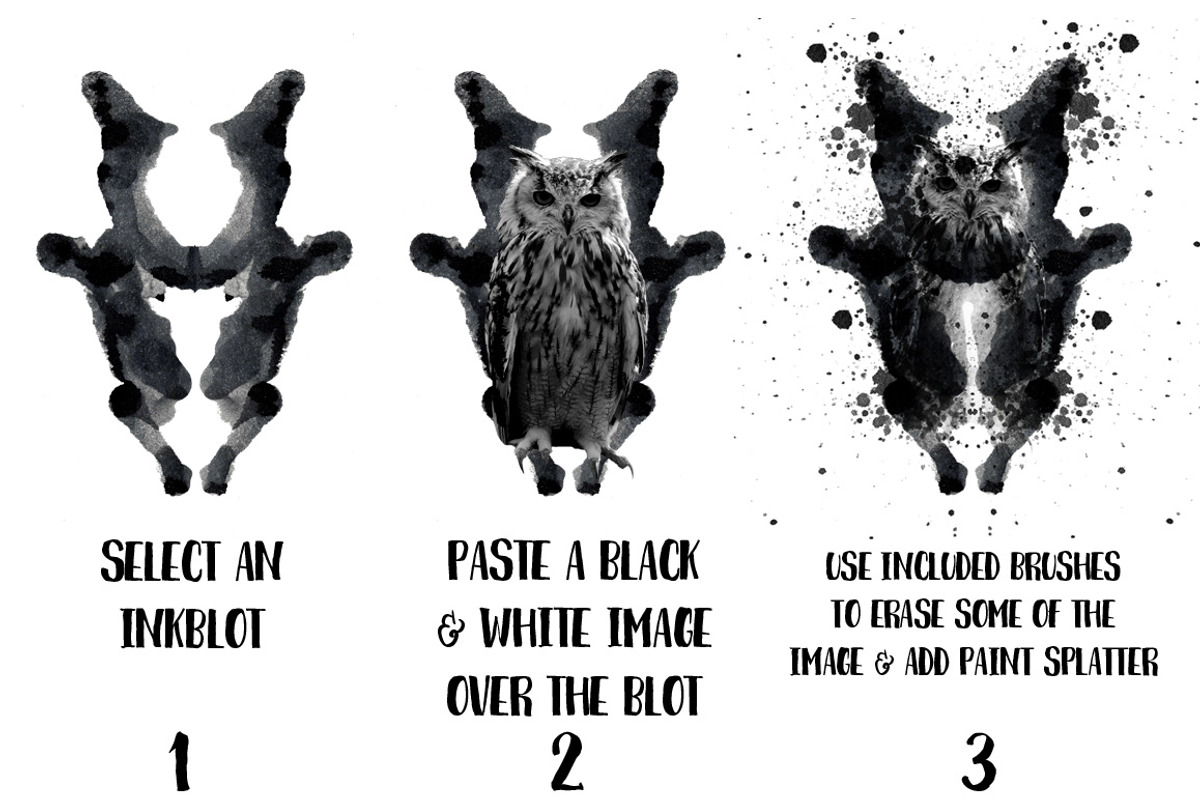 Inkblot (Rorschach test) art kit, a Texture Graphic by Transfuchsian (Photo 3 of 5)