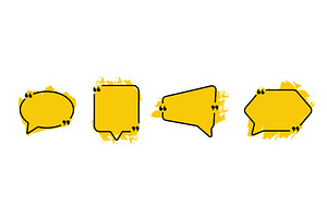 Yellow set of quote frame without, an Illustration by skripnikbb