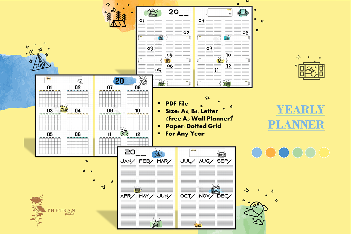 Circus Future Log | Digital Product, a Stationery Template by The Tran Studio (Photo 3 of 6)