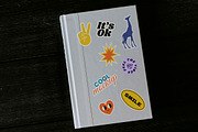 Notebook Cover Stickers Mockups, a Mockup by Luuqas Design (Thumbnail 1 of 2)