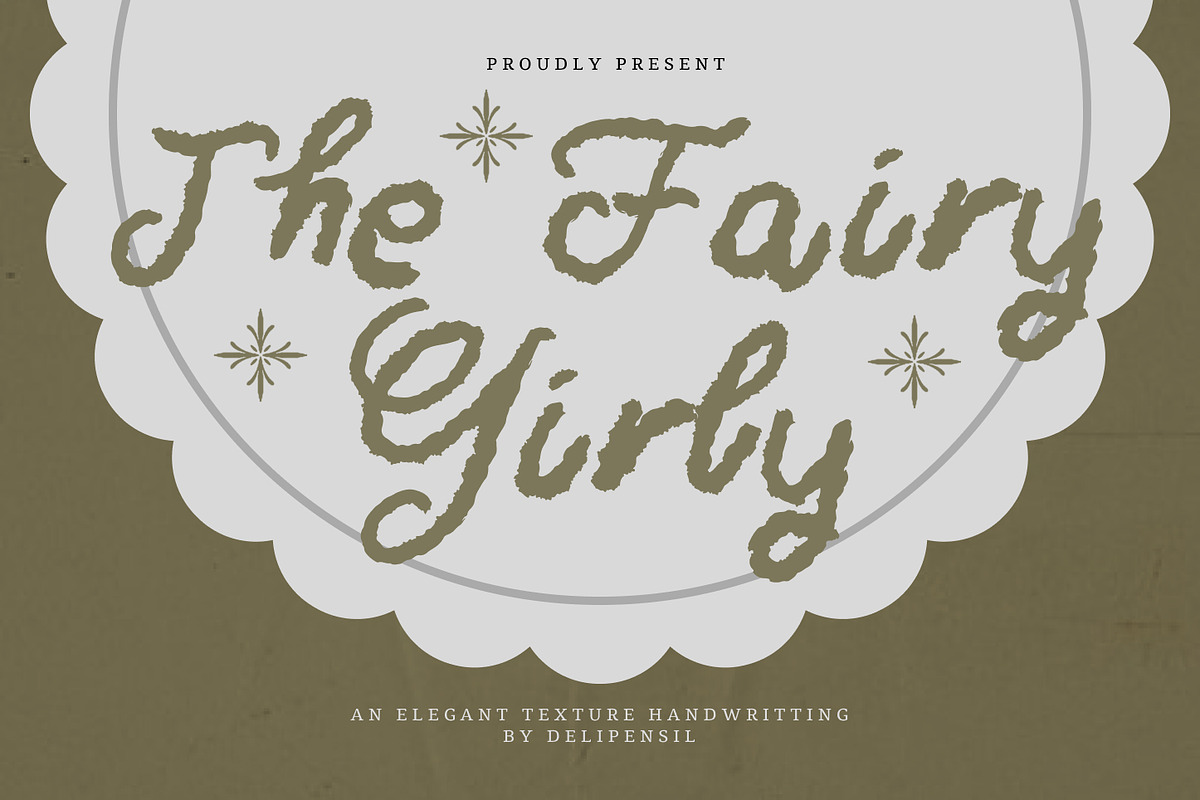 The Fairy Girly - Texture Font, a Handwritten Font by delipensil (Photo 1 of 6)