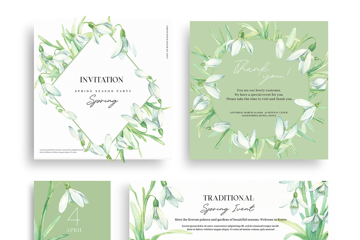 Snowdrop Flower Collection, an Illustration by My Wondercolor (Photo 4 of 4)