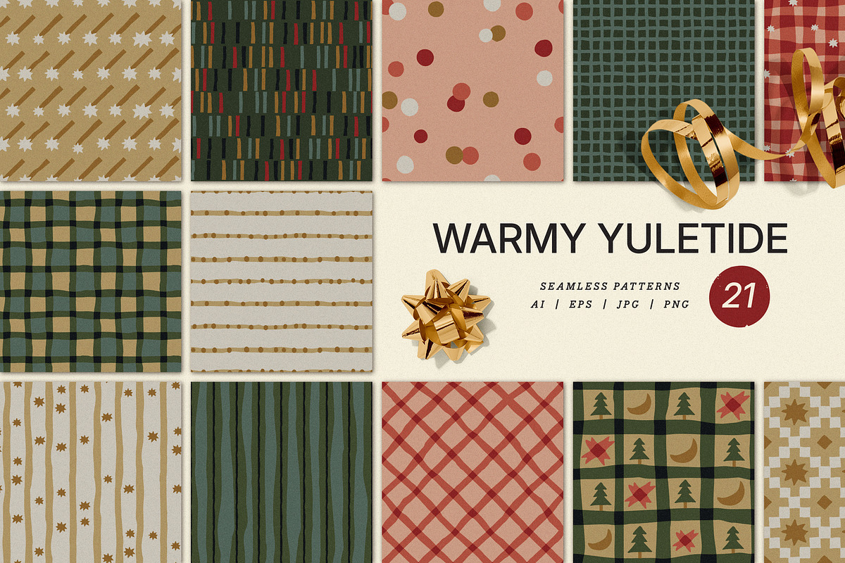 Warmy Yuletide. Seamless Patterns, a Pattern Graphic by oxygen_8 (Photo 1 of 10)