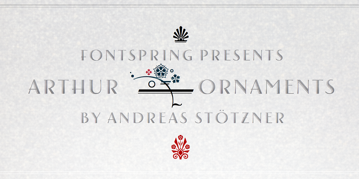 Arthur Ornaments, a Symbol Font by Andreas Stötzner (Photo 1 of 6)