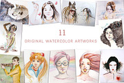 Watercolor Feminine Aspects, a Decorative Illustration by Flo Sacred Art (Thumbnail 2 of 8)