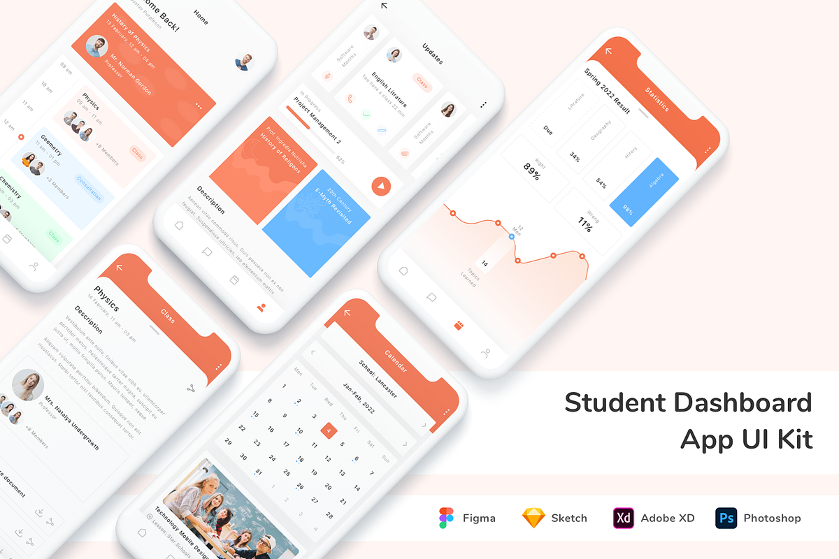 Student Dashboard App UI Kit, an UI Kit Template by Betush