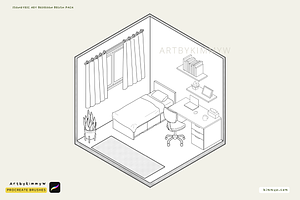 Procreate Isometric Room Brush Pack