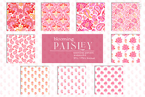 Blooming Paisley Seamless Pattern