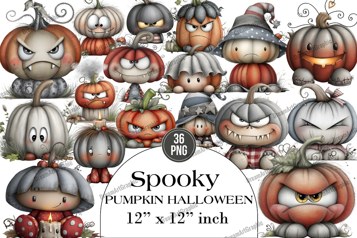 Spooky Pumpkin Halloween Pumpkin, an Illustration by DreamArtGraphic (Photo 1 of 5)