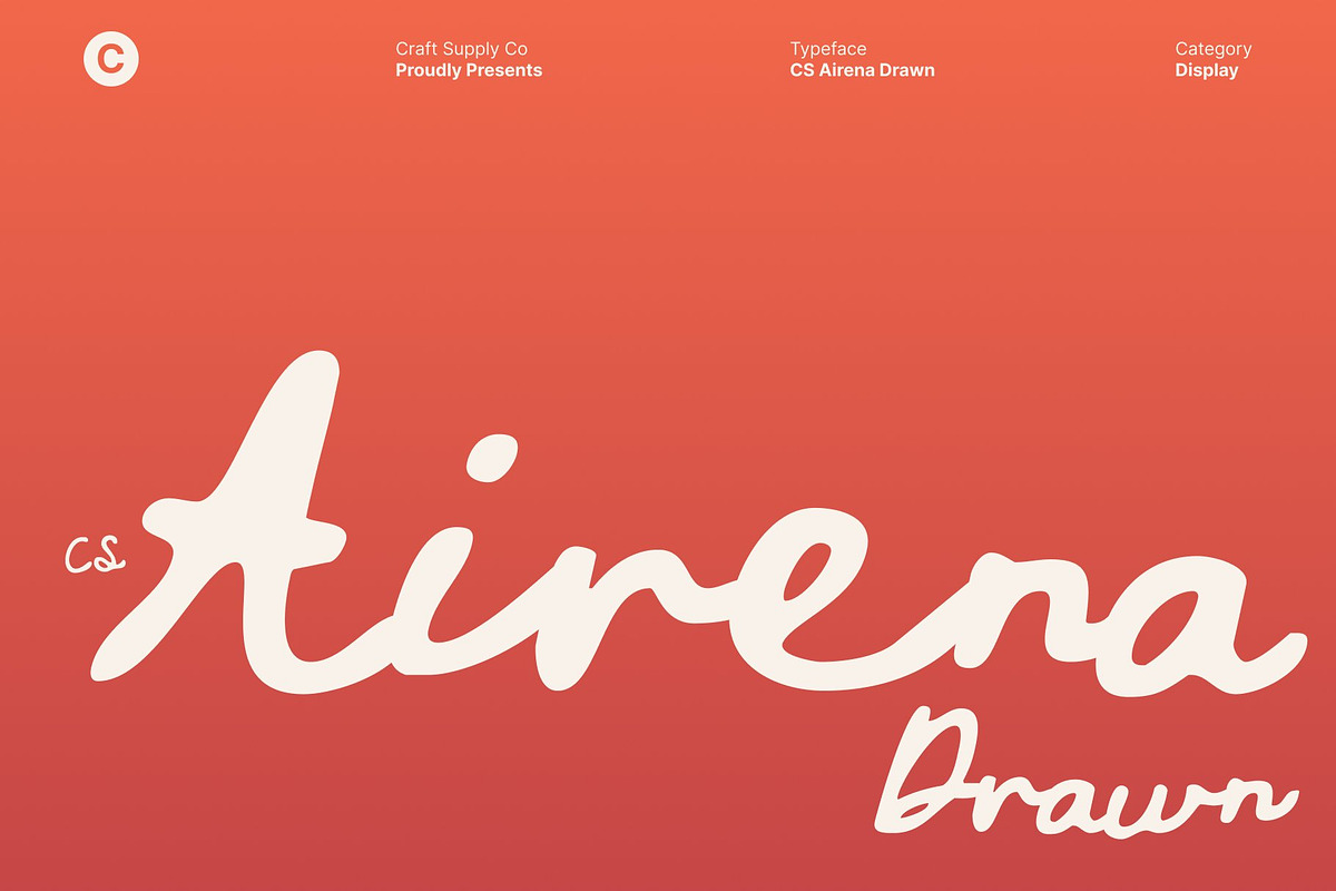 CS Airena Drawn, a Script Font by Craft Supply Co. (Photo 1 of 8)