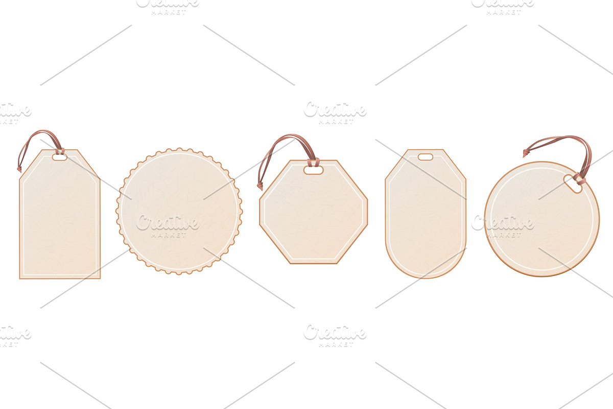 Realistic clothes tags. Blank tag, an Object Illustration by Stock-Smart-Start