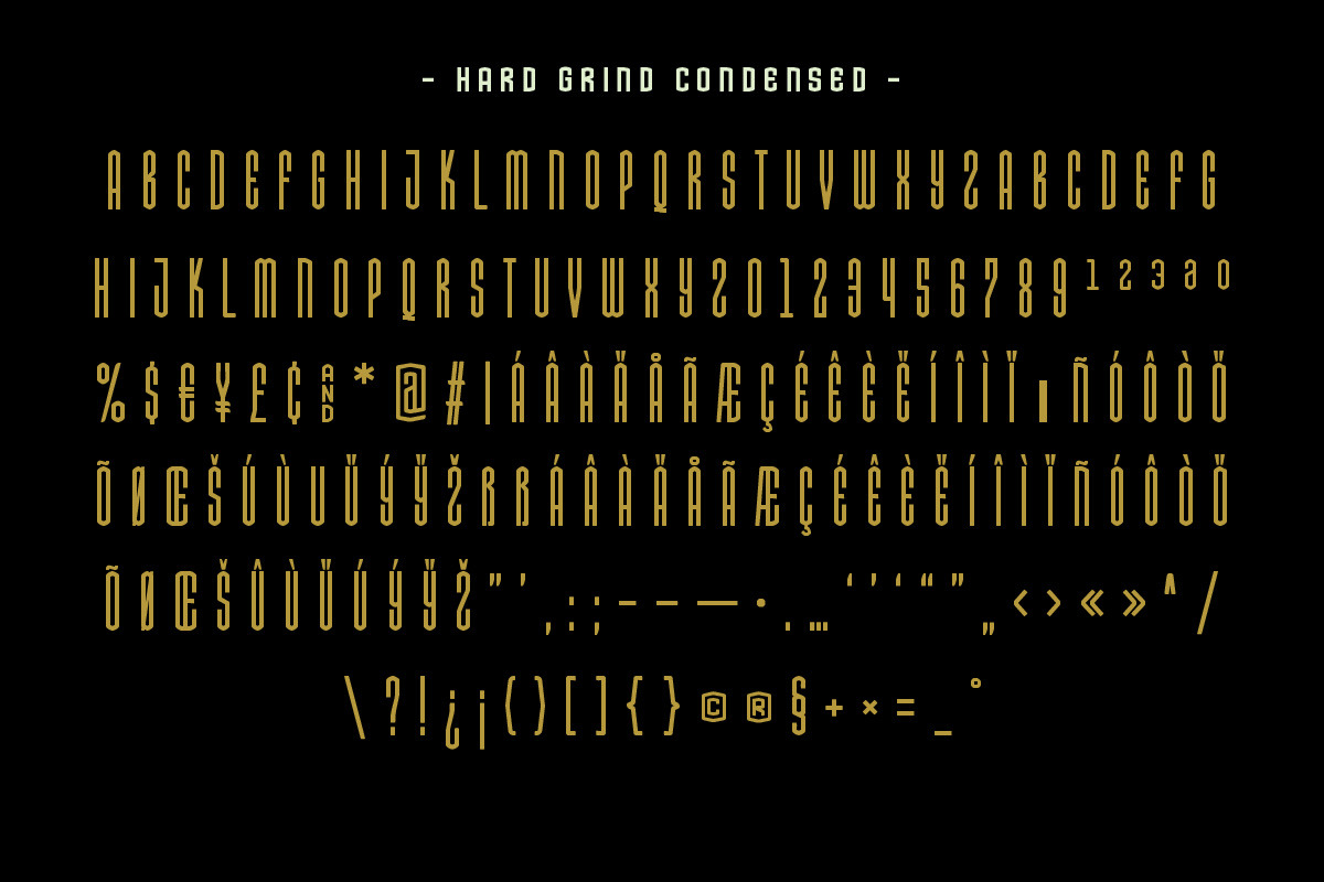 Hard Grind Industrial Font Set, a Sans Serif Font by Price Foundry (Photo 3 of 15)