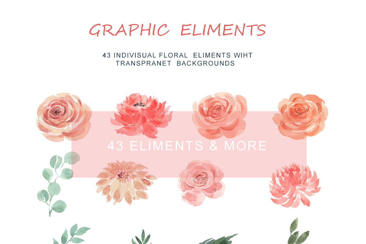 Watercolor Floral Graphics & Letters, a Texture Illustration by Pixavics (Photo 6 of 8)