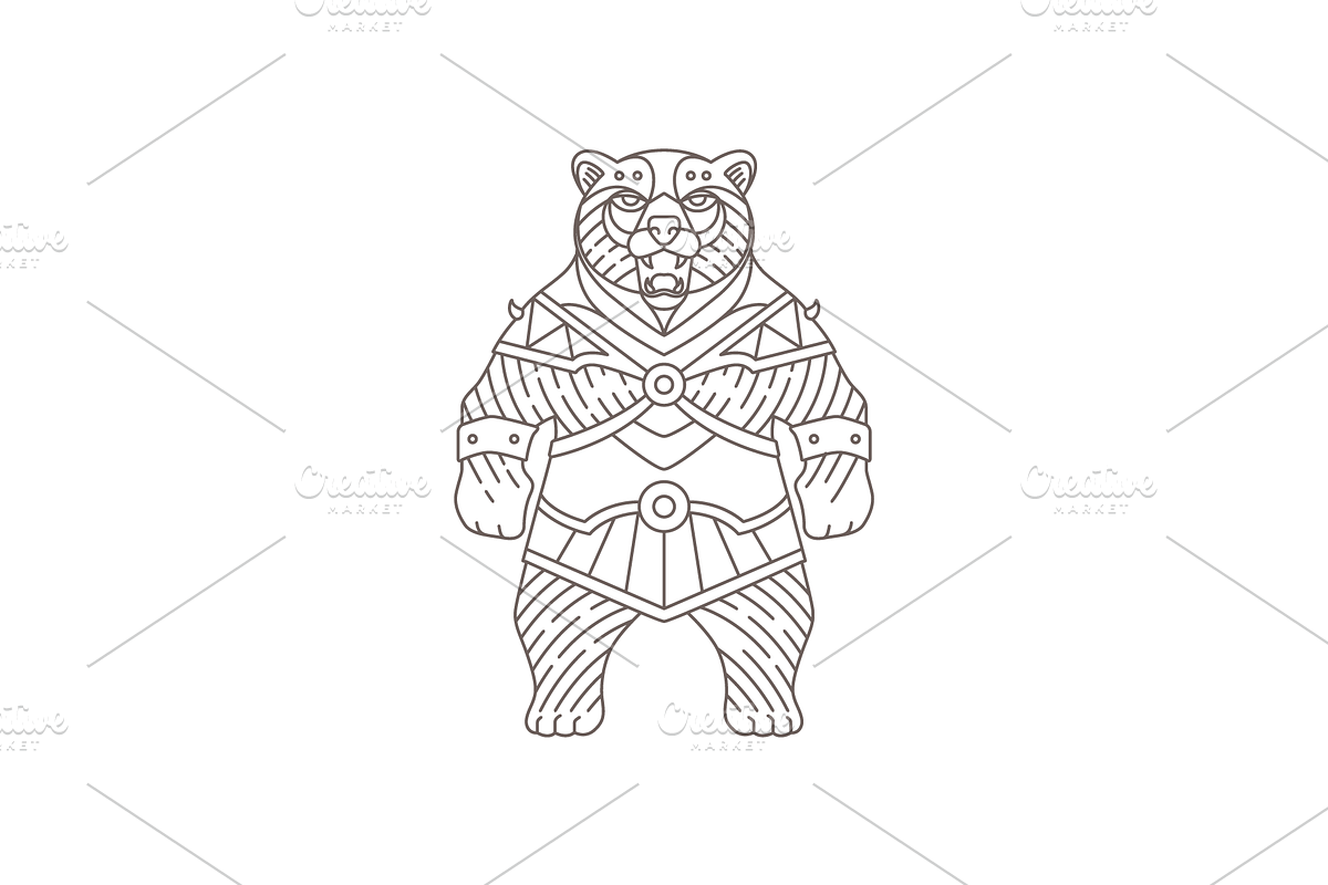 bear warrior powerful animal logo, a Branding & Logo Template by devastd