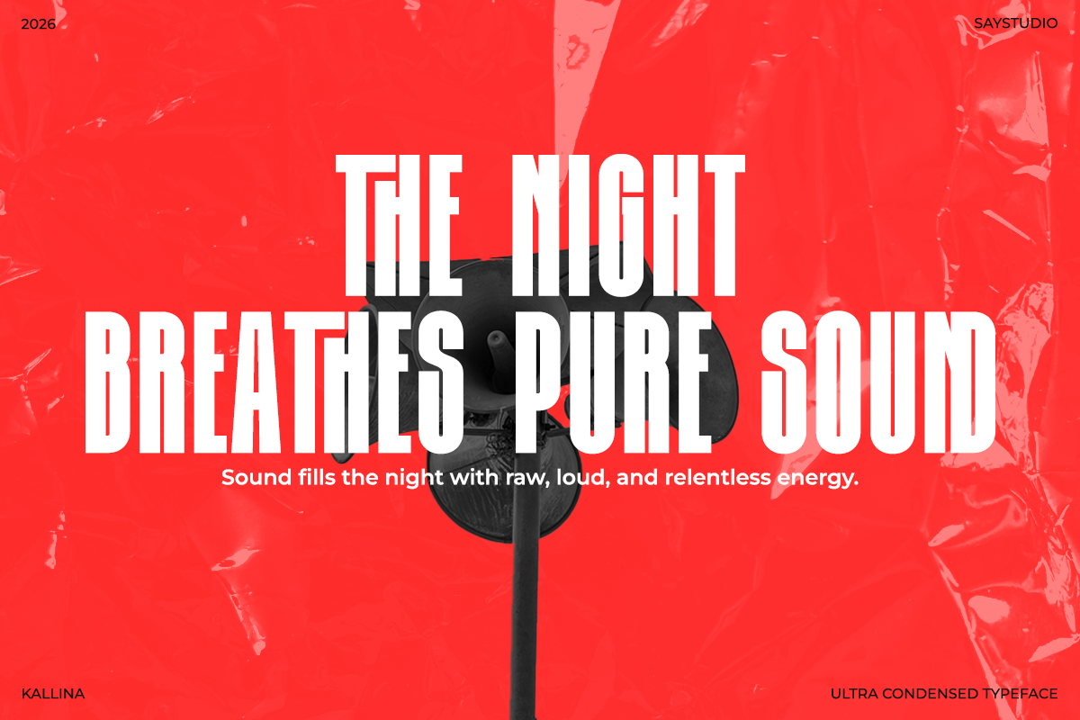 Kalina - Ultra Condensed Font, a Sans Serif Font by Say Studio (Photo 9 of 12)