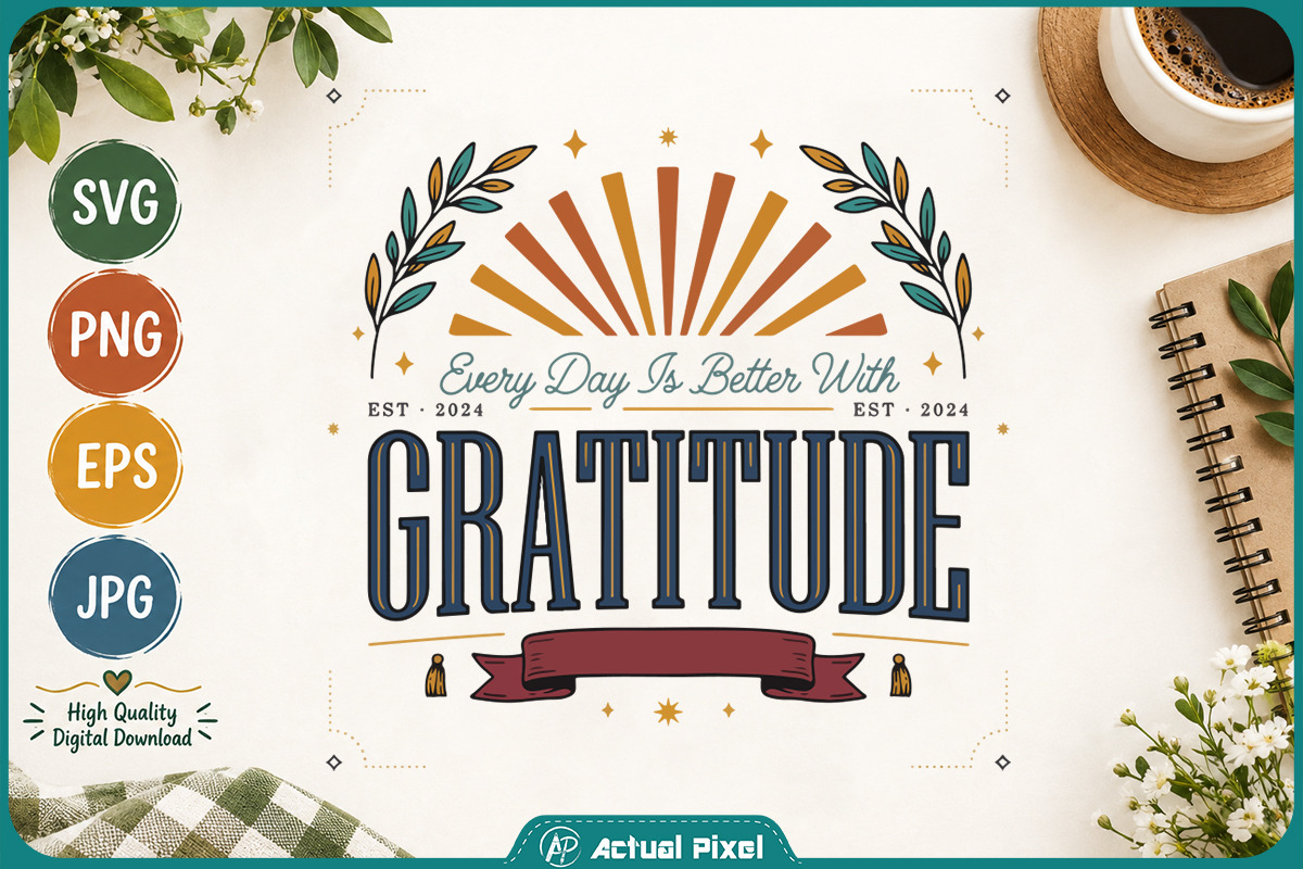 Gratitude Quotes Bundle, a Decorative Illustration by Actual Pixel (Photo 6 of 22)