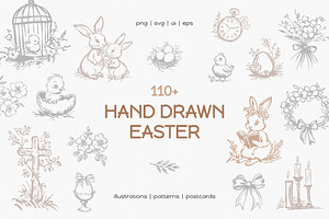 Easter | Hand drawn collection, an Illustration by SappiStudio