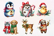 Christmas Cute Animals Clipart, an Illustration by Dream Creation (Thumbnail 5 of 7)