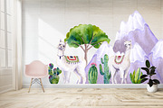 Alpaca set. Watercolor., an Animal Illustration by Ola_Vola (Thumbnail 7 of 7)