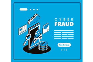 smartphone with cyber fraud, a Technology Illustration by studiogstock
