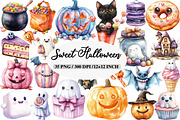Watercolor Sweet Halloween Clipart, an Illustration by Daily.Designs (Thumbnail 1 of 5)