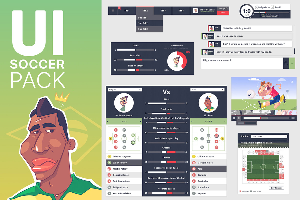 UI Soccer Pack, a Templates & Theme by Spovv