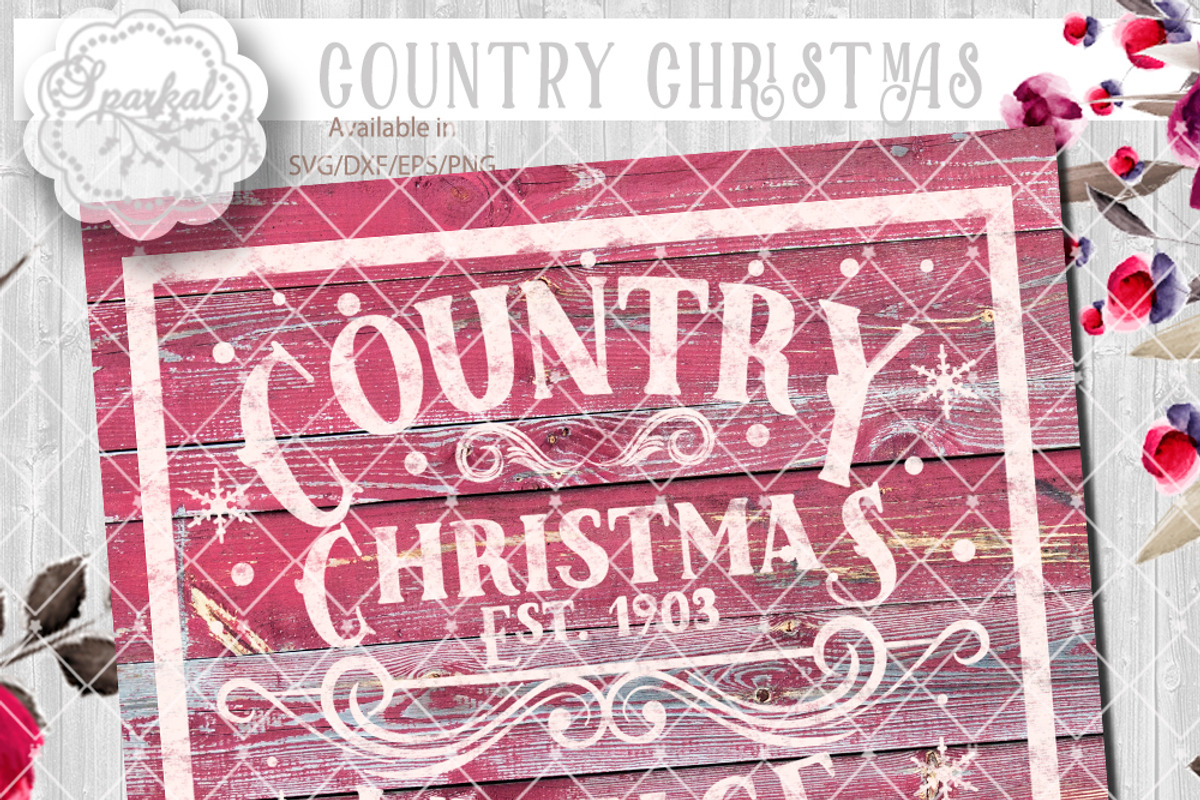 Vintage Country Christmas Cut File, an Object Graphic by SparkalDesigns (Photo 2 of 3)