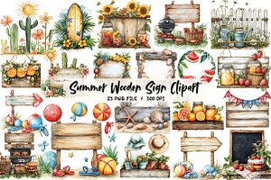 Summer Wooden Sign Sublimation, an Illustration by Libby Wishes