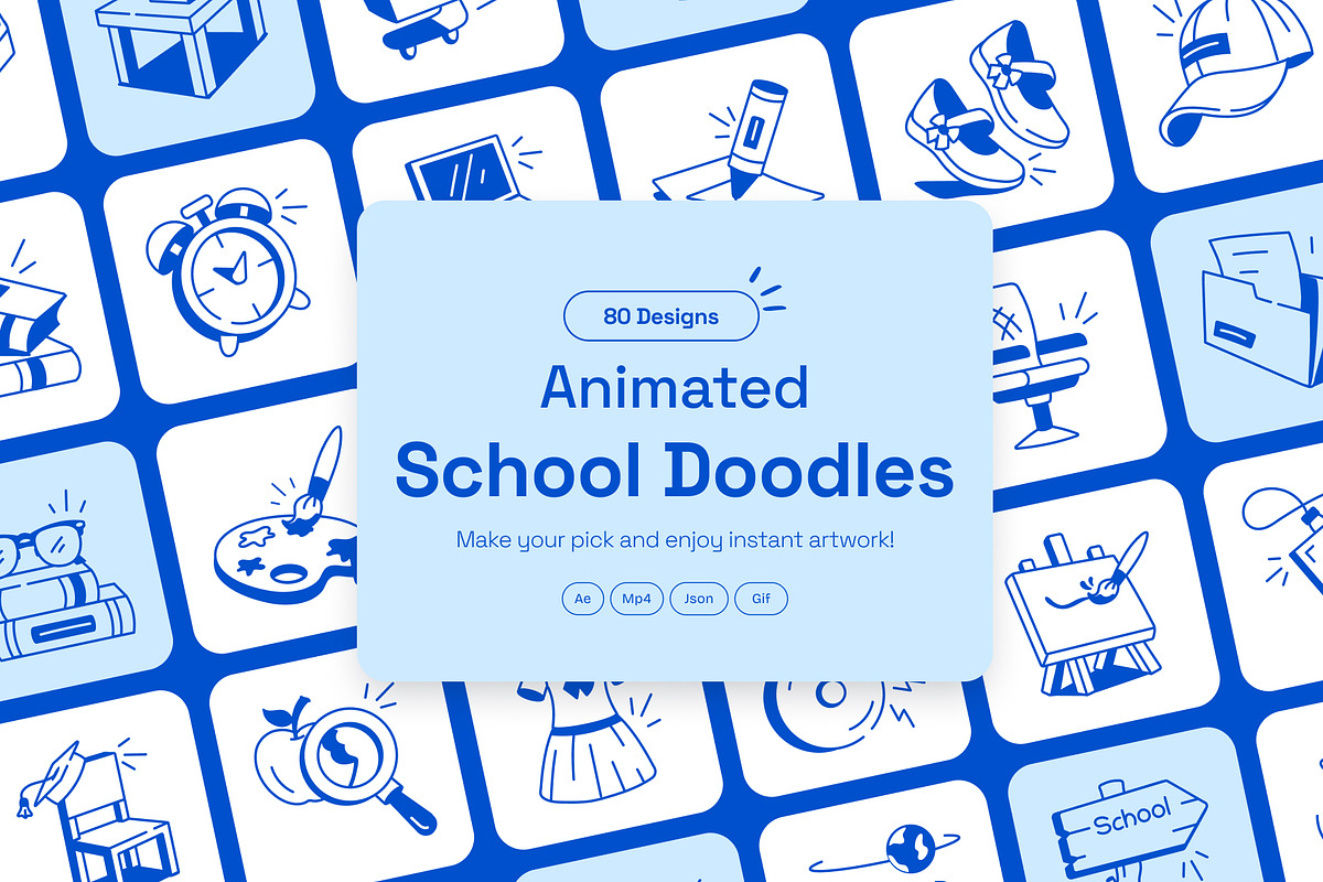 Animated School Doodles Icon, an Outline Icon by Vectors Market (Photo 1 of 5)