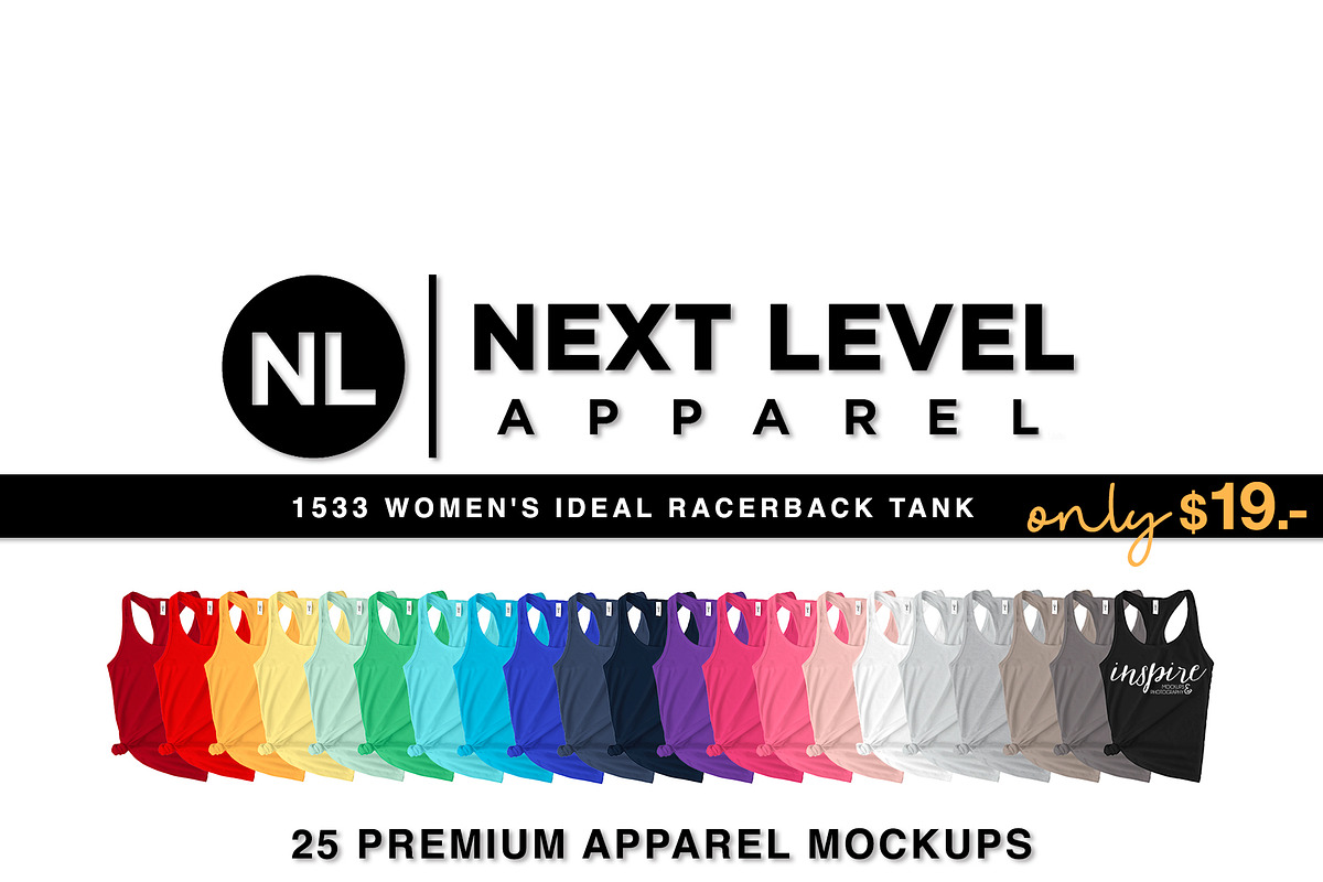 NEXT LEVEL 1533 Racerback Top Mockup, a Shirt Mockup by Inspire Mockups (Photo 1 of 7)