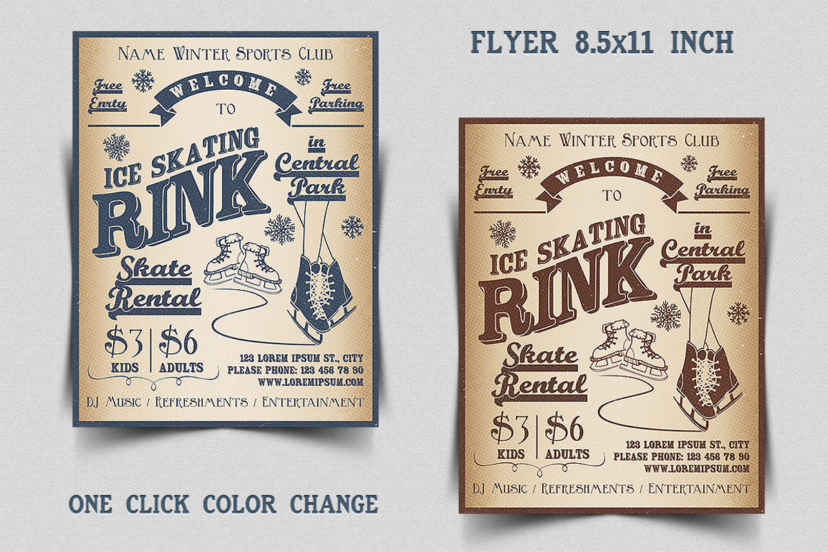 Ice Skating Rink Flyers & Invitation, an Invitation Template by Paul Lesser (Photo 5 of 7)