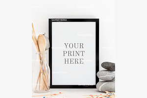 A4 Print mock up black frame A5 A3