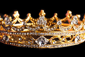 Golden Crown Isolated on a Black Background