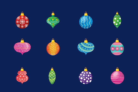Christmas Balls Illustration Set preview 2