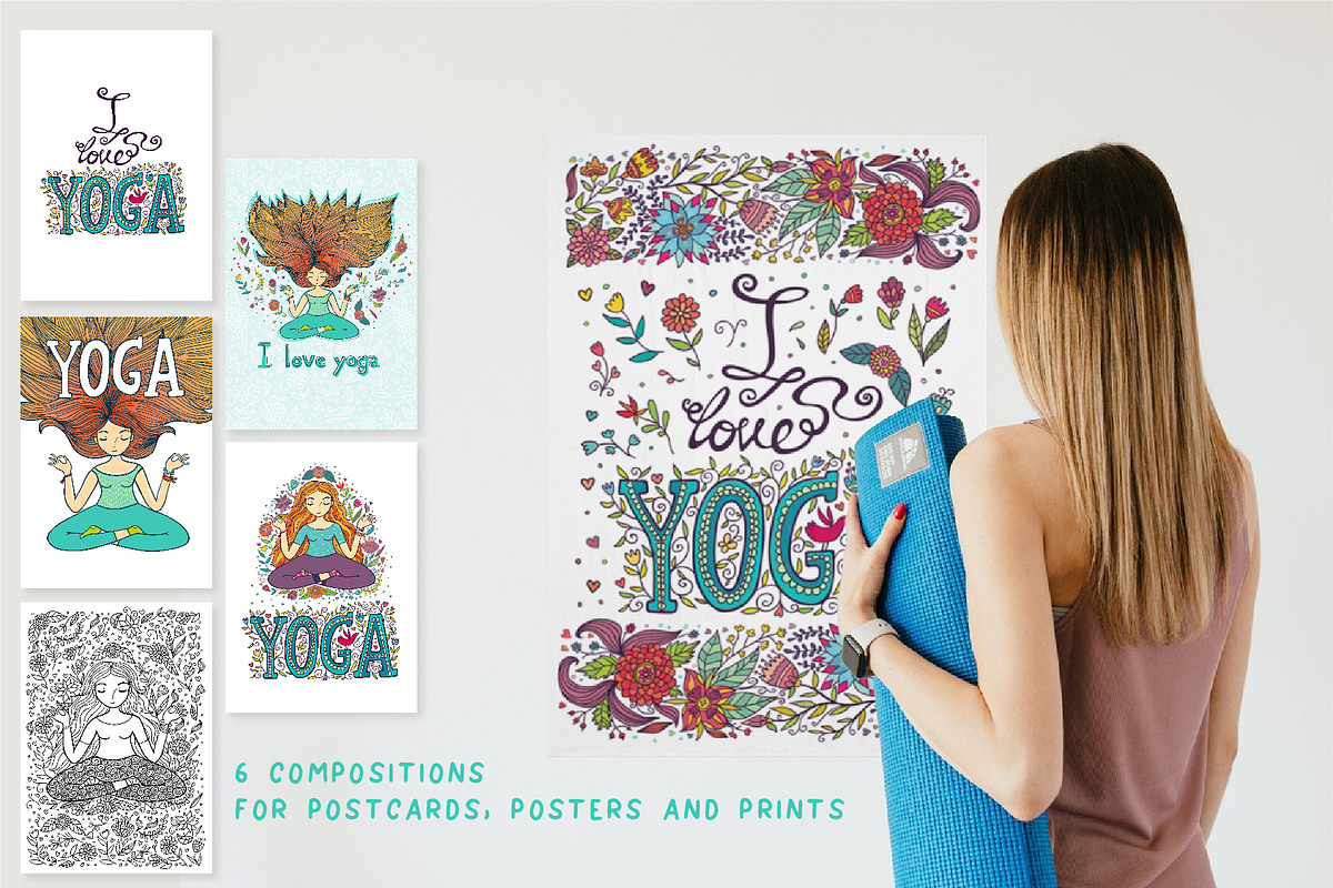 Yoga Meditating Girl, a Healthcare Illustration by Apolinarias Art (Photo 5 of 11)