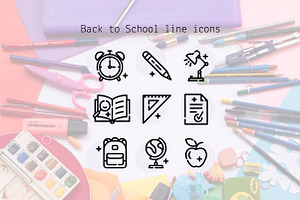 Back to School line icons, an Outline Icon by Lyolya Profitrolya