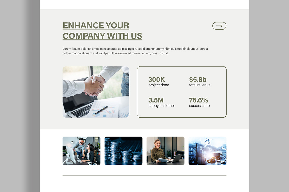 Modern Business Newsletter Design, an UI Kit Template by MightyDesign (Photo 3 of 9)