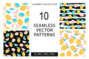 10 seamless summer patterns, banners, a Pattern Graphic by Olena Halahan (Thumbnail 1 of 9)