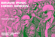 Brave Pink Hero Green Photo Effect, a Brushes & More by Partikusi Design (Thumbnail 1 of 3)