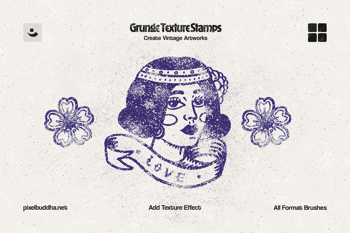 Multi-App Grunge Stamp Brushes, a Brush Add-On by pixelbuddha.net (Photo 7 of 9)